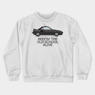 old school - black Crewneck Sweatshirt